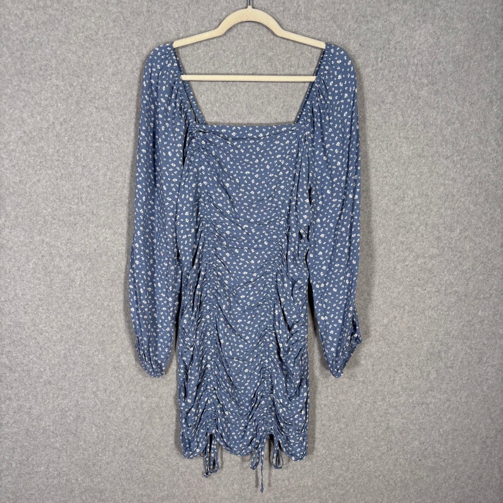 Wild Fable Smocked Floral Bodycon Dress XL Milkmaid Country‎ Coquette Ruched